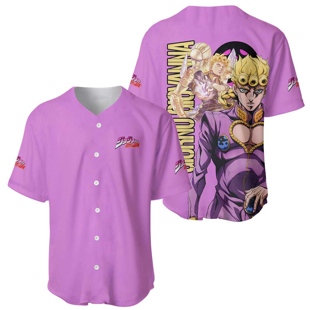 Giorno Giovanna Jojo’s Bizarre Adventure Baseball Jersey Anime Style