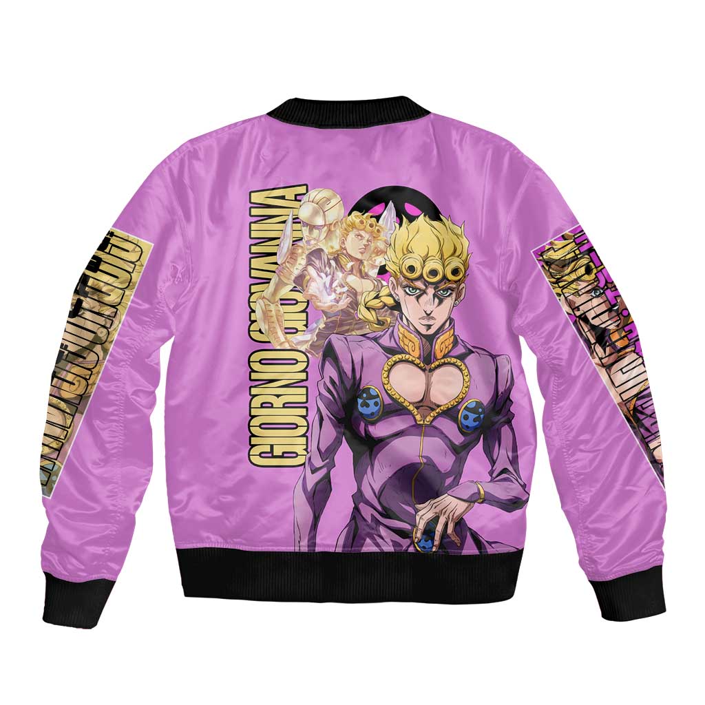 Giorno Giovanna Jojo’s Bizarre Adventure Bomber Jacket Anime Style