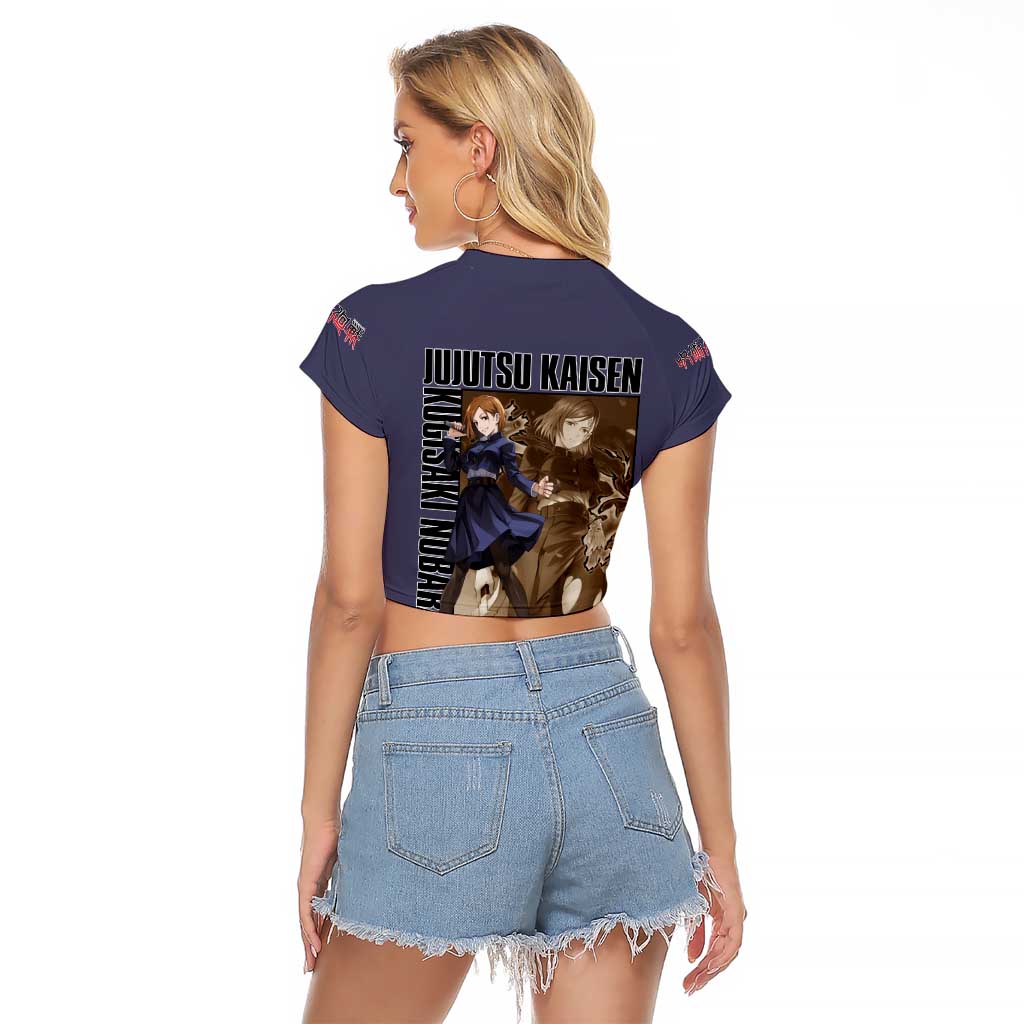 Kugisaki Nobara Jujutsu Kaisen Raglan Cropped T Shirt Anime Style