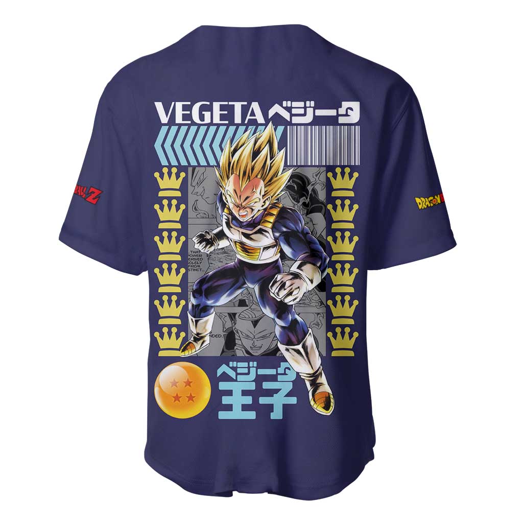 Vegeta V2 Dragon Ball Z Baseball Jersey Anime Style
