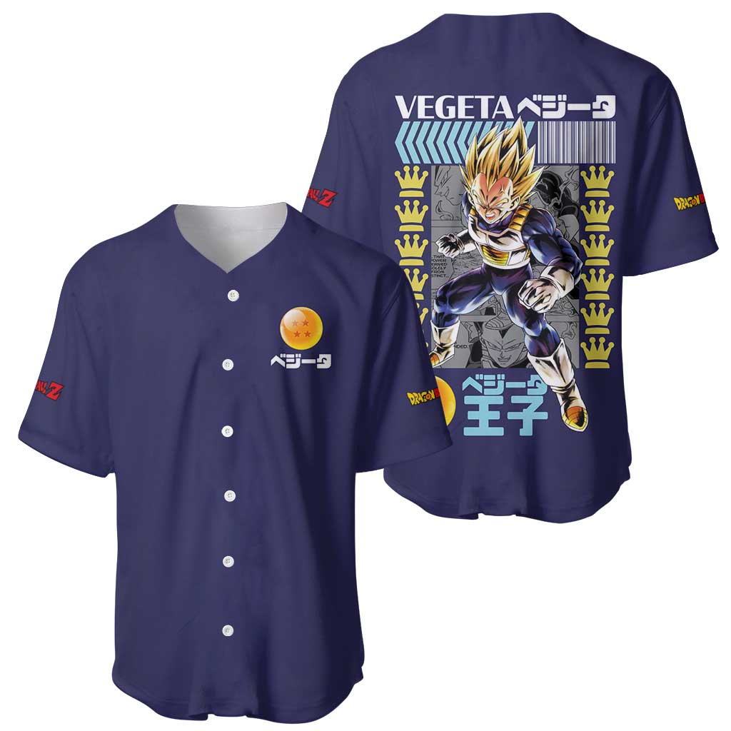 Vegeta V2 Dragon Ball Z Baseball Jersey Anime Style