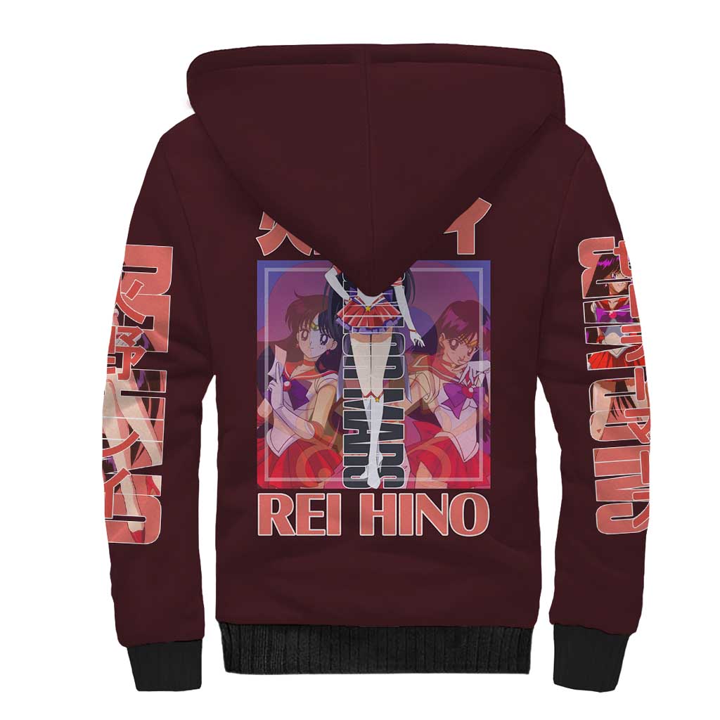 Sailor Mars Sailor Moon Sherpa Hoodie Anime Style