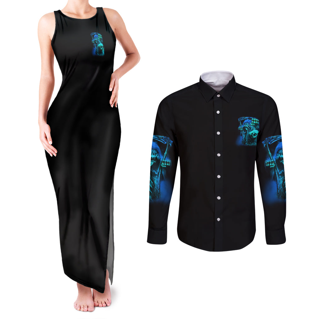 tread-carefully-skull-couples-matching-tank-maxi-dress-and-long-sleeve-button-shirt