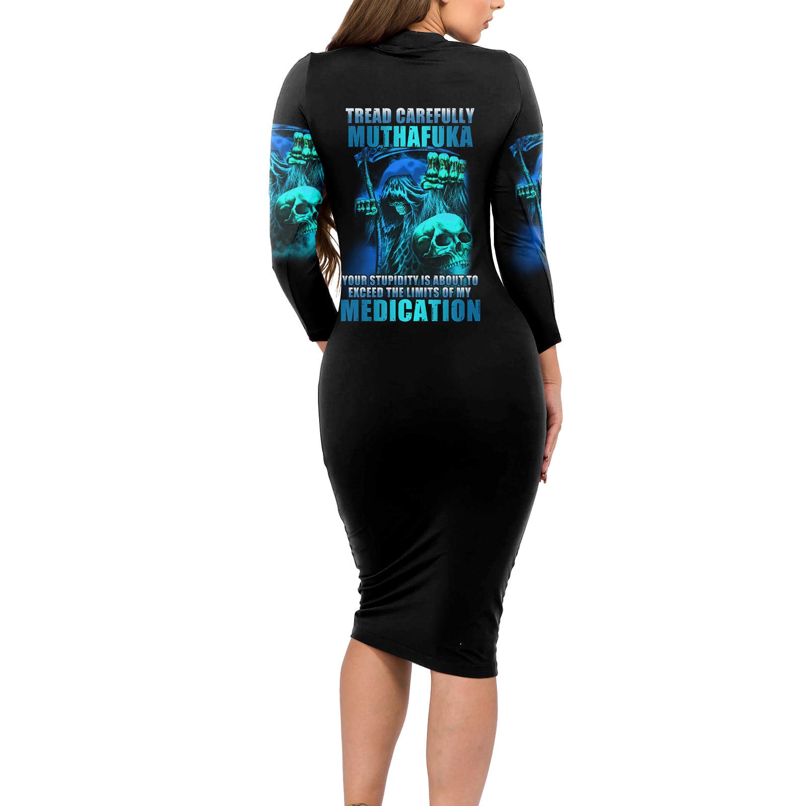 tread-carefully-skull-long-sleeve-bodycon-dress