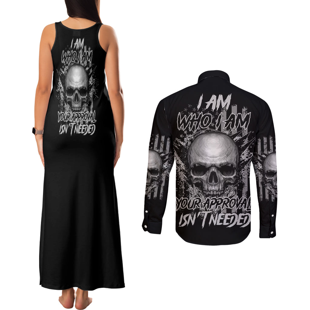 i-am-who-i-am-skull-couples-matching-tank-maxi-dress-and-long-sleeve-button-shirt