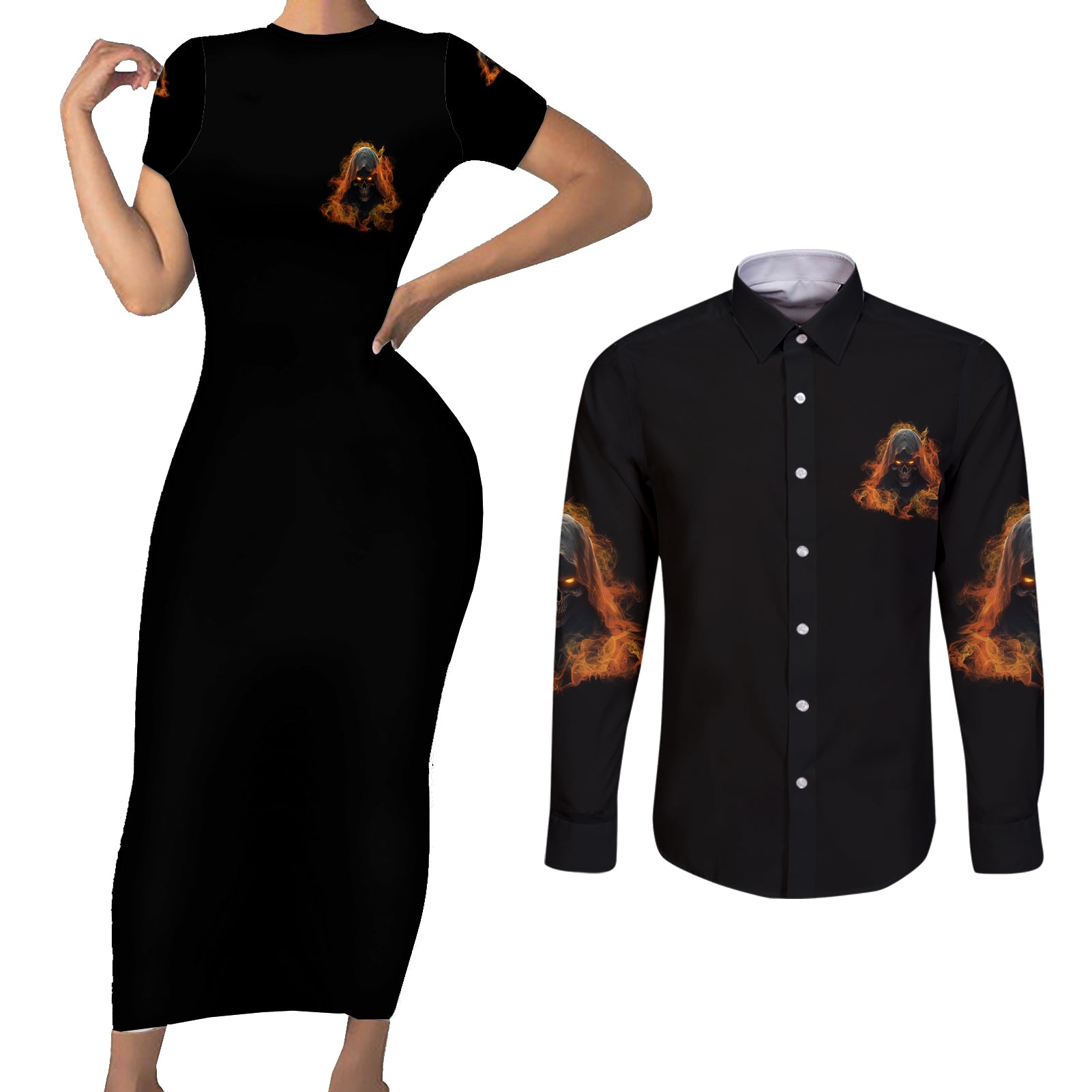 if-you-kick-me-when-im-down-couples-matching-short-sleeve-bodycon-dress-and-long-sleeve-button-shirt