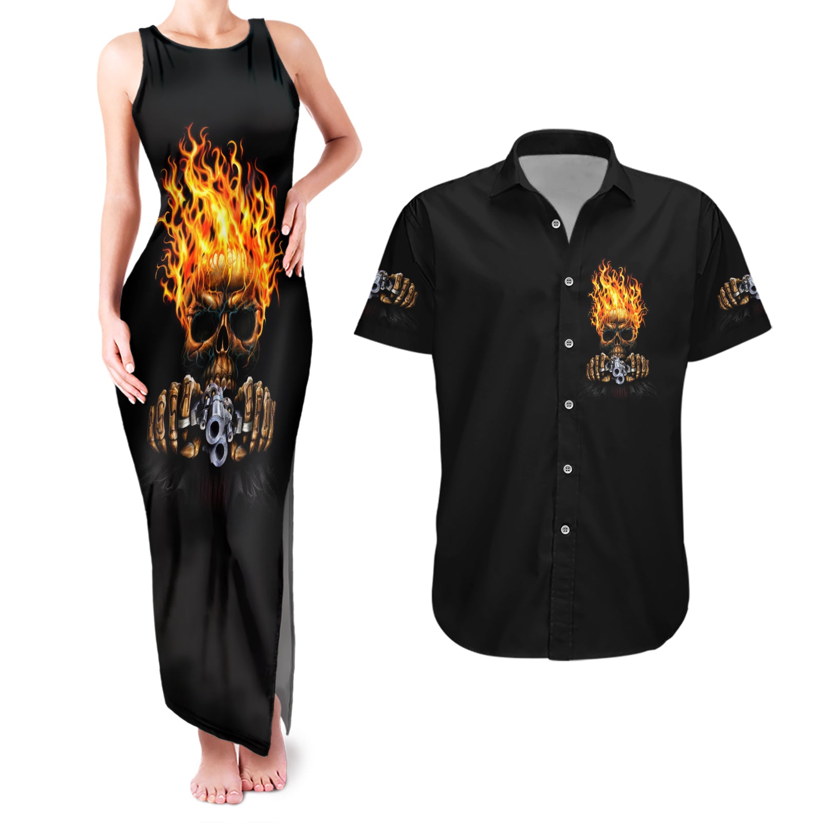 dilligaf-flame-skull-with-g-couples-matching-tank-maxi-dress-and-hawaiian-shirt