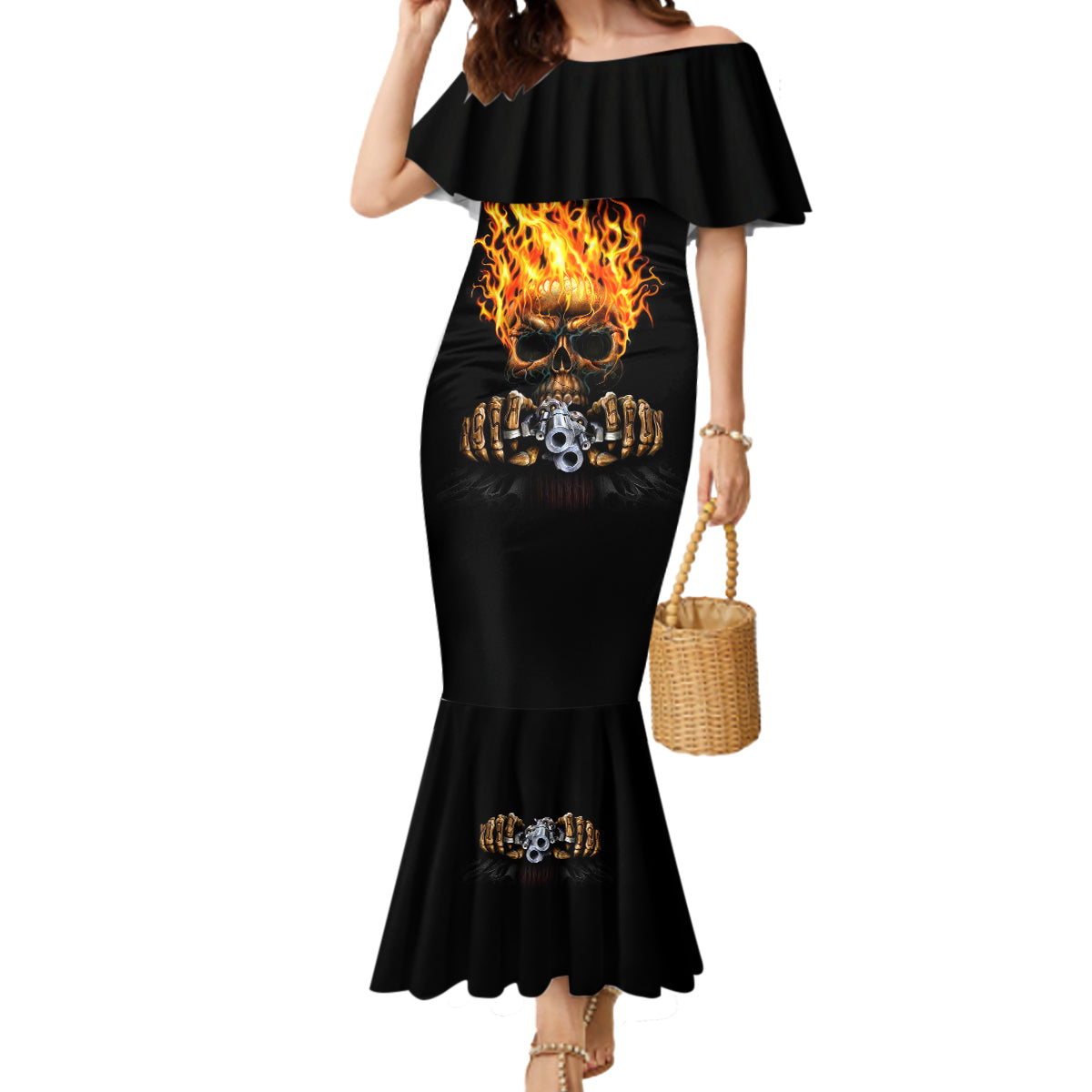 dilligaf-flame-skull-with-g-mermaid-dress