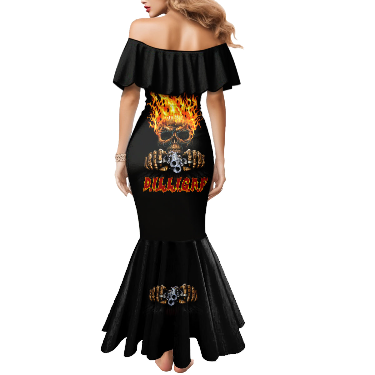 dilligaf-flame-skull-with-g-mermaid-dress