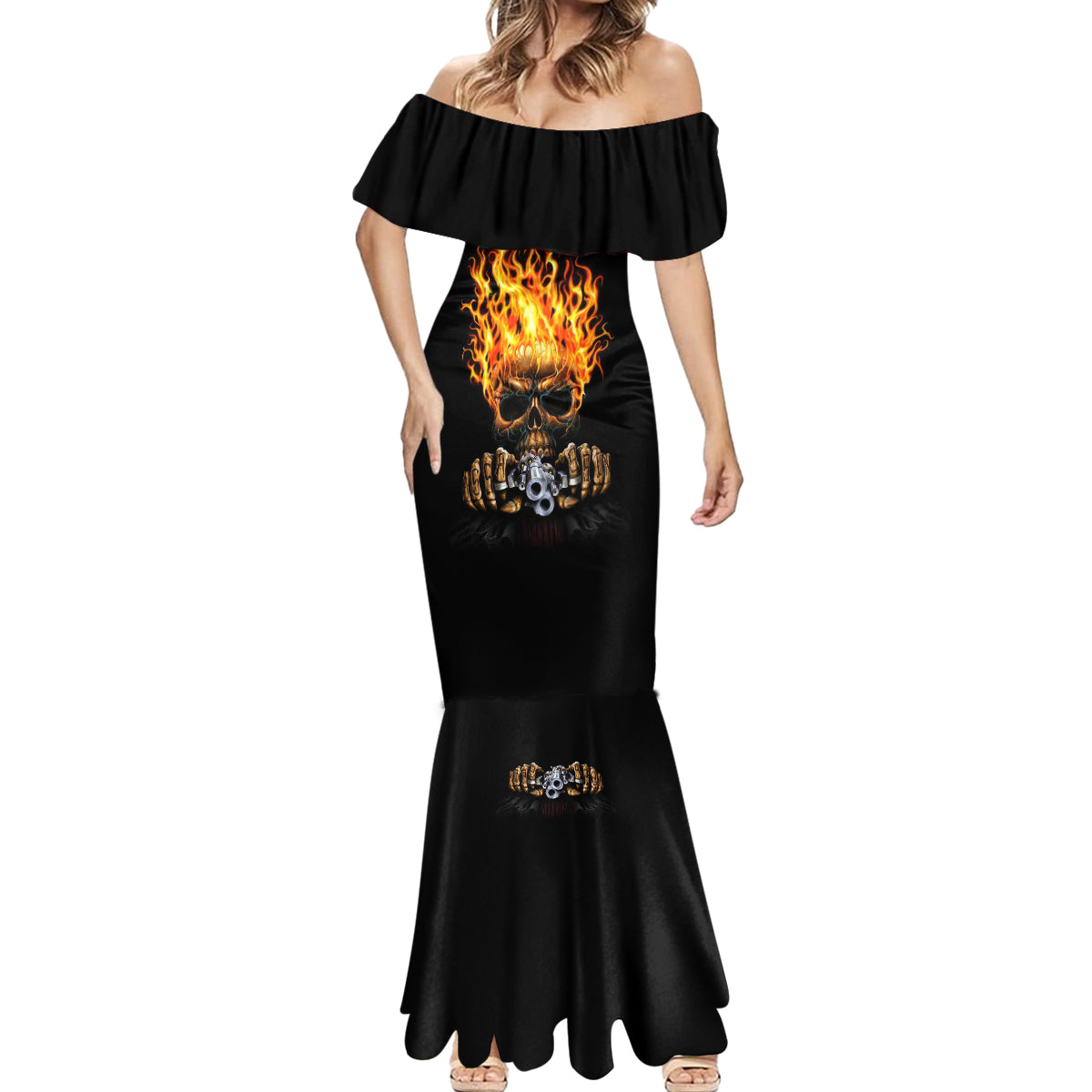 dilligaf-flame-skull-with-g-mermaid-dress