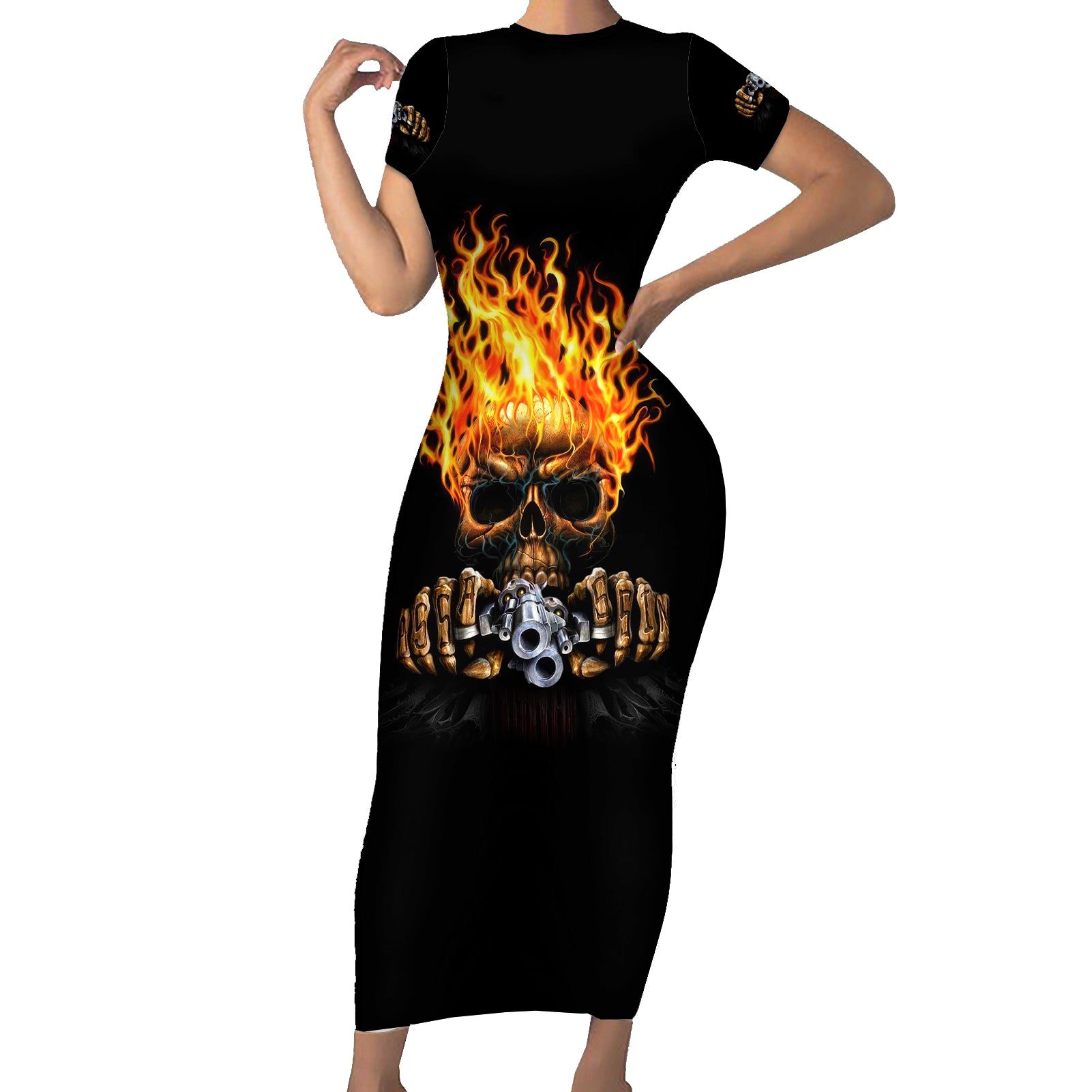 dilligaf-flame-skull-with-g-short-sleeve-bodycon-dress