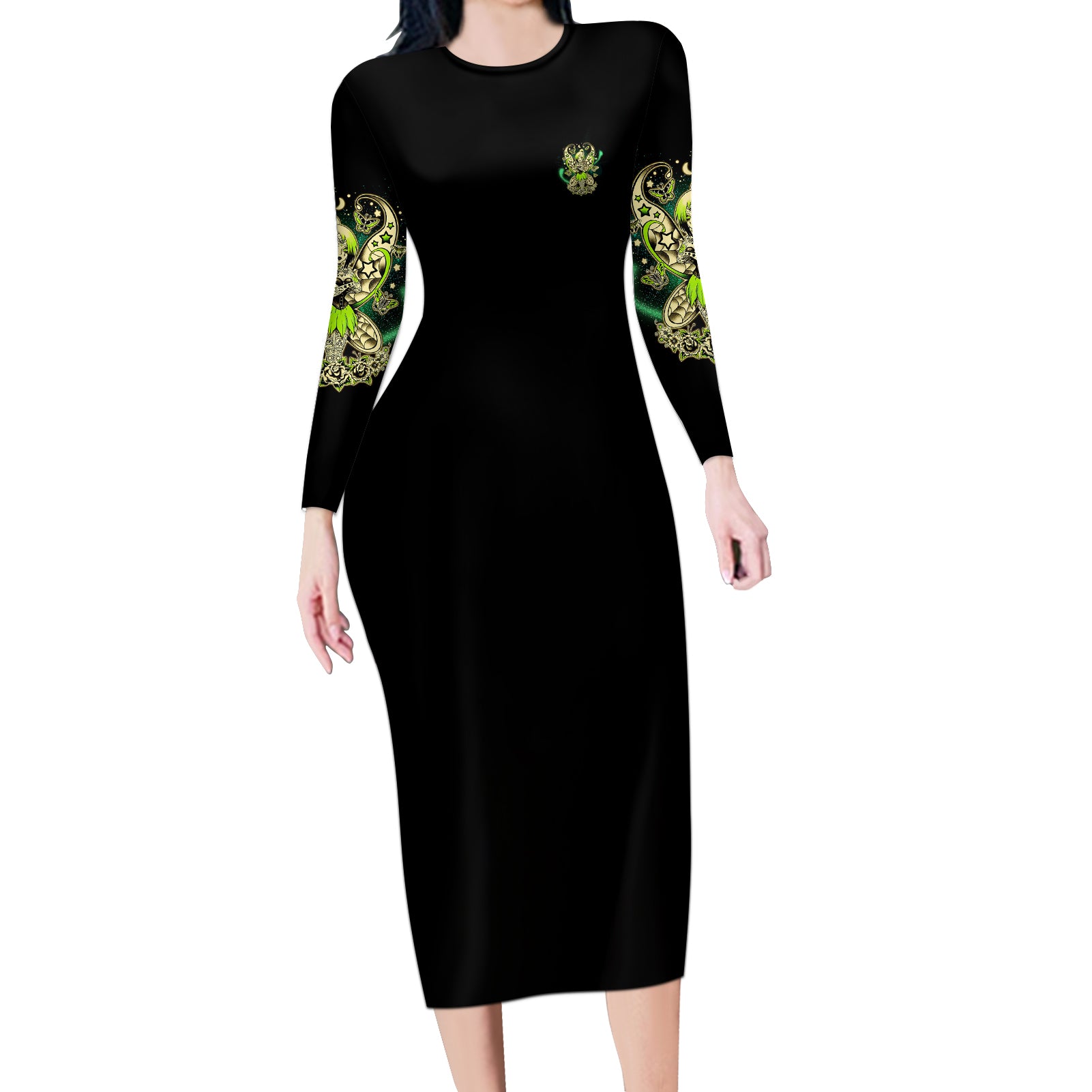 karma-fairy-skull-long-sleeve-bodycon-dress