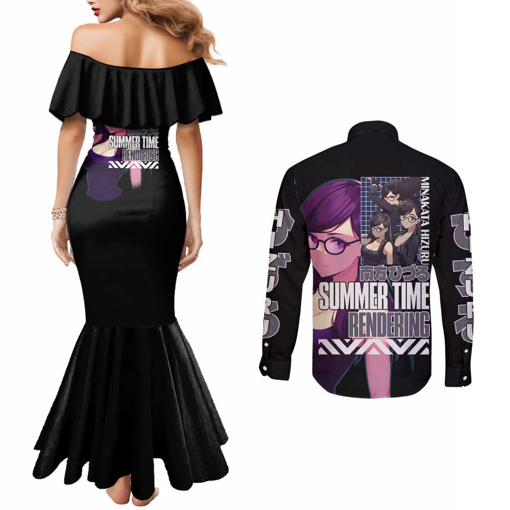 Minakata Hizuru Summer Time Rendering Couples Matching Mermaid Dress and Long Sleeve Button Shirt Japan Anime Style - The Mazicc