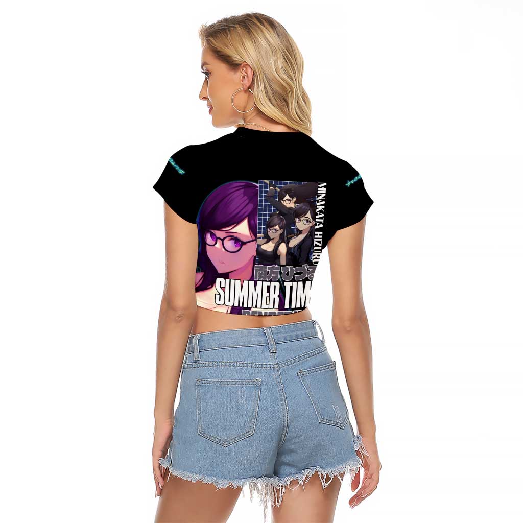 Minakata Hizuru Summer Time Rendering Raglan Cropped T Shirt Japan Anime Style - The Mazicc