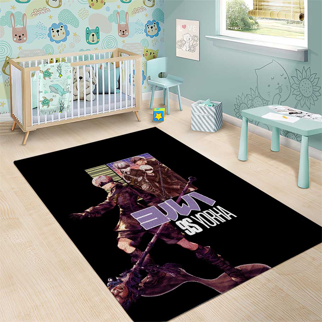 9S Nier Automata Area Rug Japan Anime Style - The Mazicc