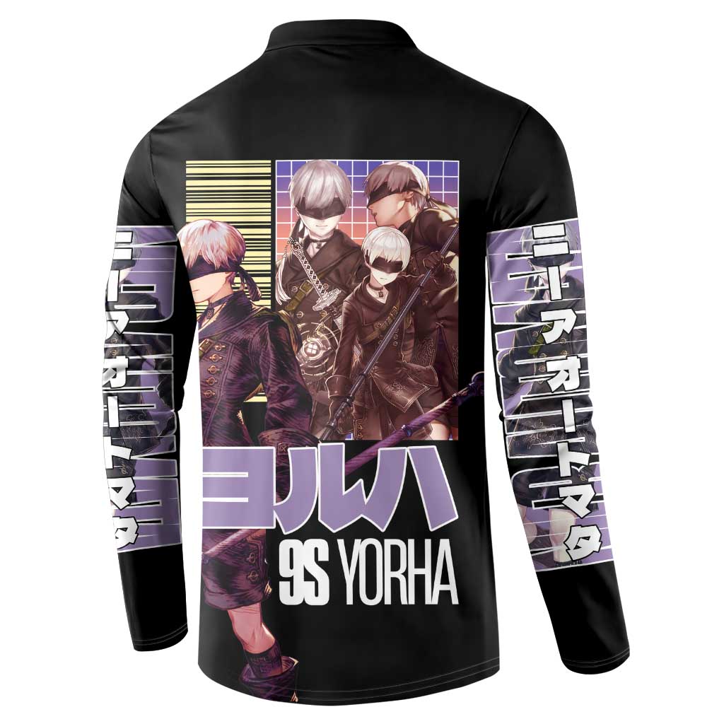 9S Nier Automata Button Sweatshirt Japan Anime Style - The Mazicc