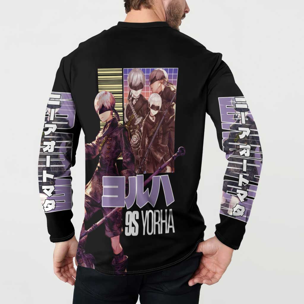 9S Nier Automata Button Sweatshirt Japan Anime Style - The Mazicc