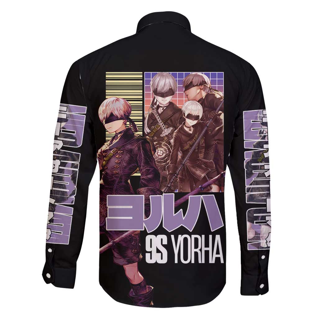 9S Nier Automata Family Matching Long Sleeve Bodycon Dress and Hawaiian Shirt Japan Anime Style - The Mazicc
