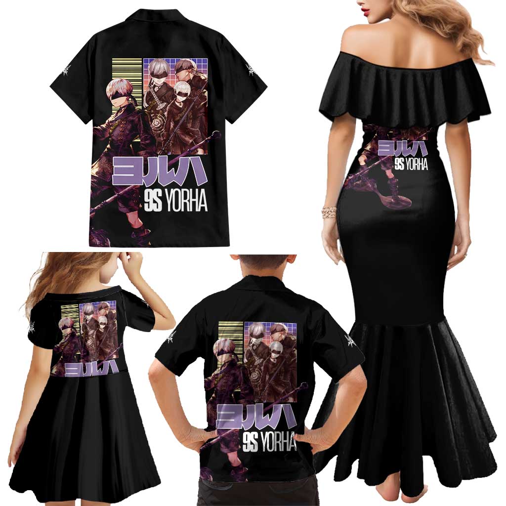 9S Nier Automata Family Matching Mermaid Dress and Hawaiian Shirt Japan Anime Style - The Mazicc