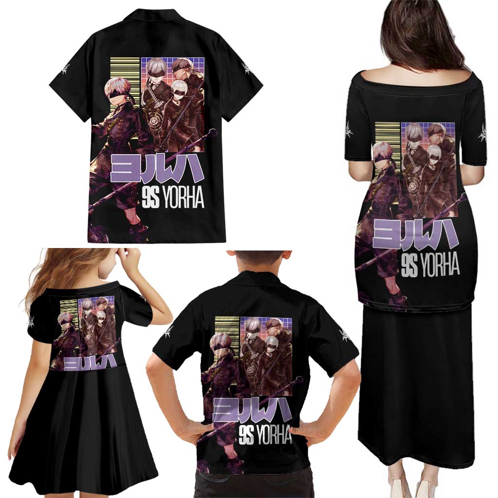9S Nier Automata Family Matching Puletasi and Hawaiian Shirt Japan Anime Style - The Mazicc