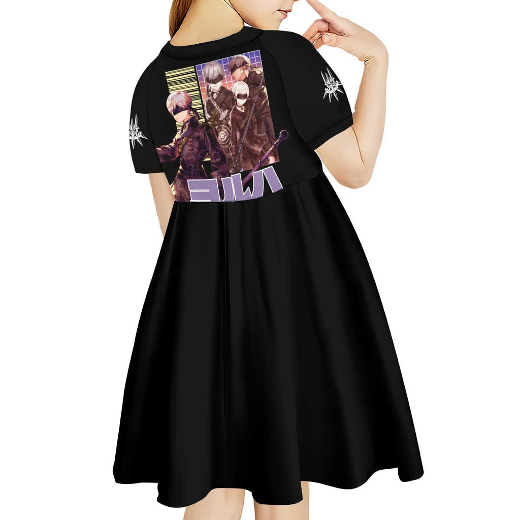 9S Nier Automata Kid Short Sleeve Dress Japan Anime Style - The Mazicc