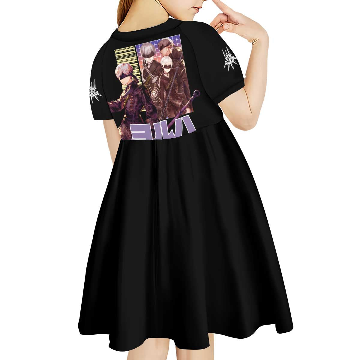 9S Nier Automata Kid Short Sleeve Dress Japan Anime Style - The Mazicc