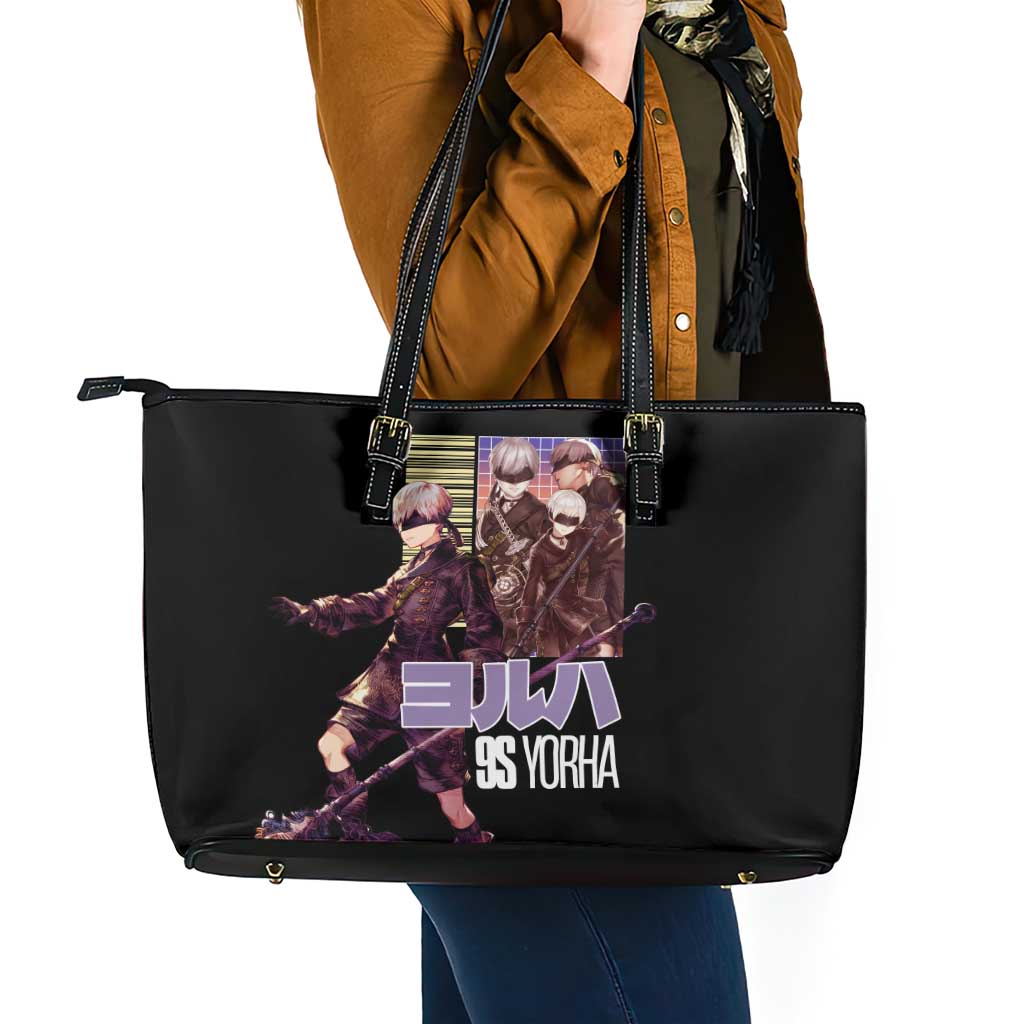 9S Nier Automata Leather Tote Bag Japan Anime Style - The Mazicc
