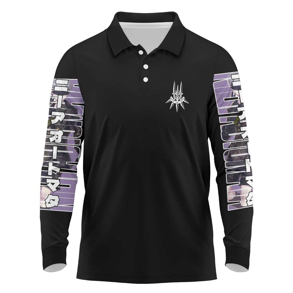 9S Nier Automata Long Sleeve Polo Shirt Japan Anime Style - The Mazicc