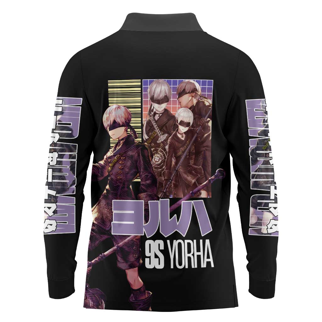 9S Nier Automata Long Sleeve Polo Shirt Japan Anime Style - The Mazicc
