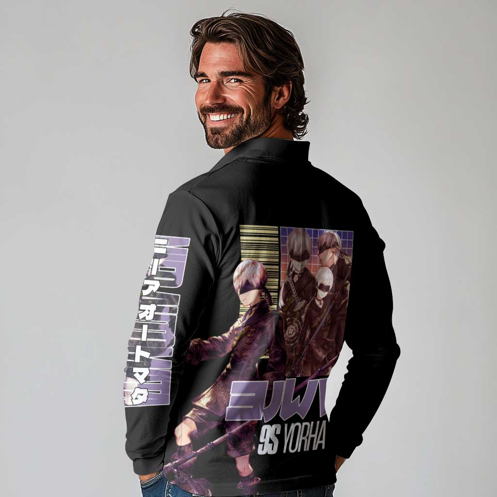 9S Nier Automata Long Sleeve Polo Shirt Japan Anime Style - The Mazicc
