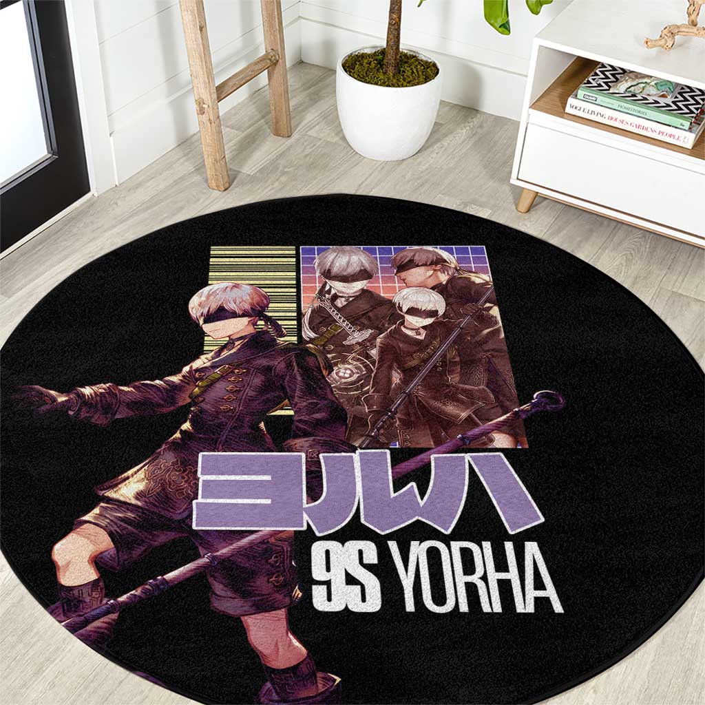 9S Nier Automata Round Carpet Japan Anime Style - The Mazicc