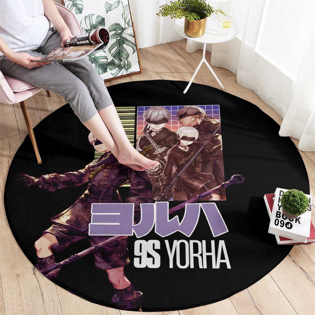 9S Nier Automata Round Carpet Japan Anime Style - The Mazicc