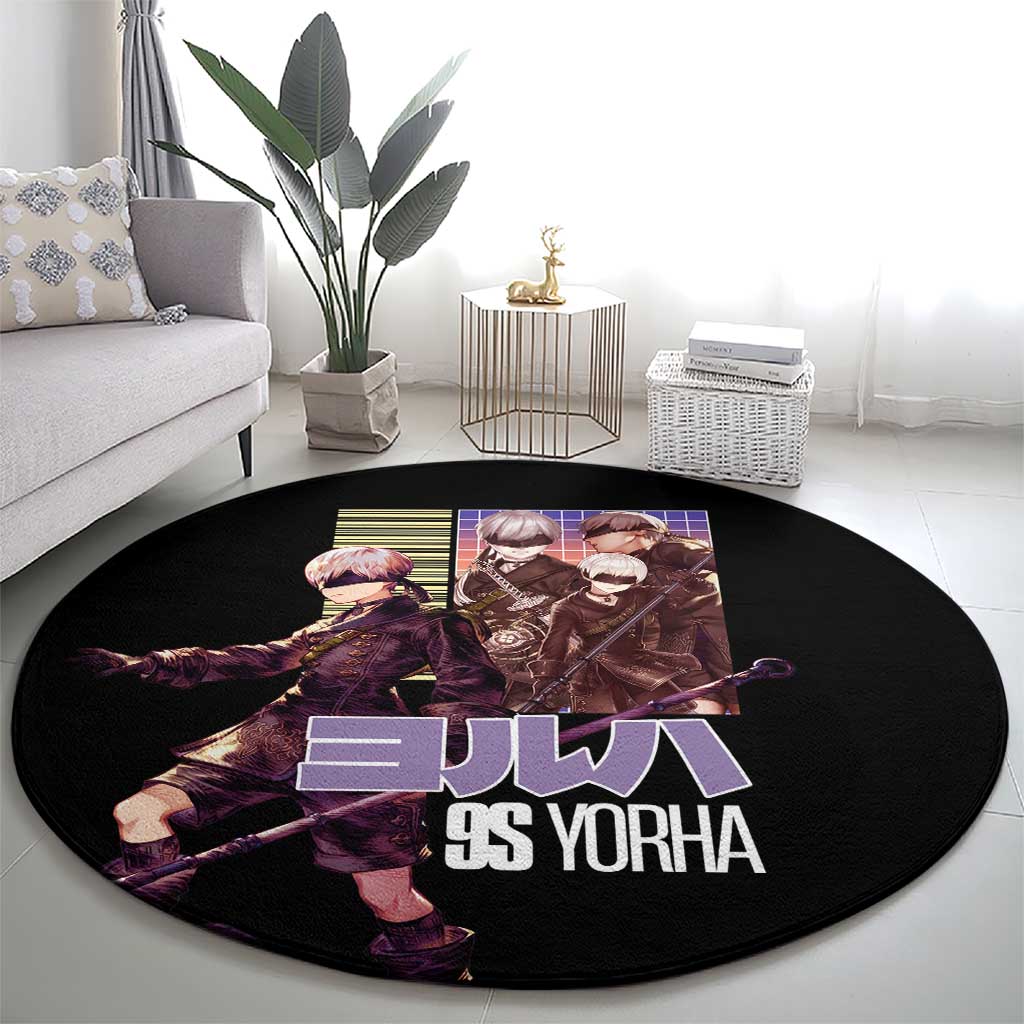 9S Nier Automata Round Carpet Japan Anime Style - The Mazicc