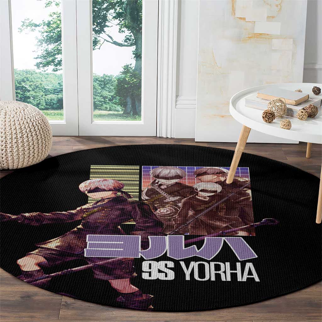 9S Nier Automata Round Carpet Japan Anime Style - The Mazicc