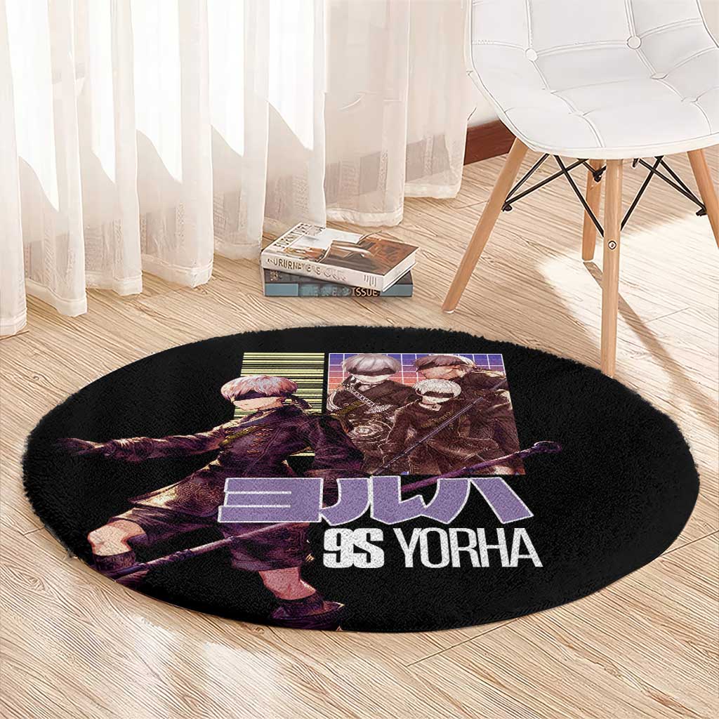 9S Nier Automata Round Carpet Japan Anime Style - The Mazicc