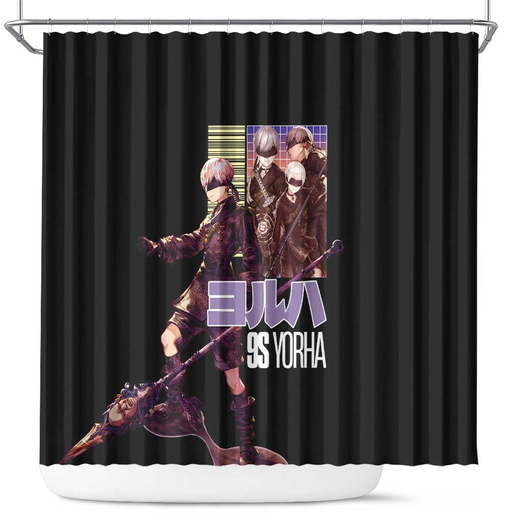 9S Nier Automata Shower Curtain Japan Anime Style - The Mazicc