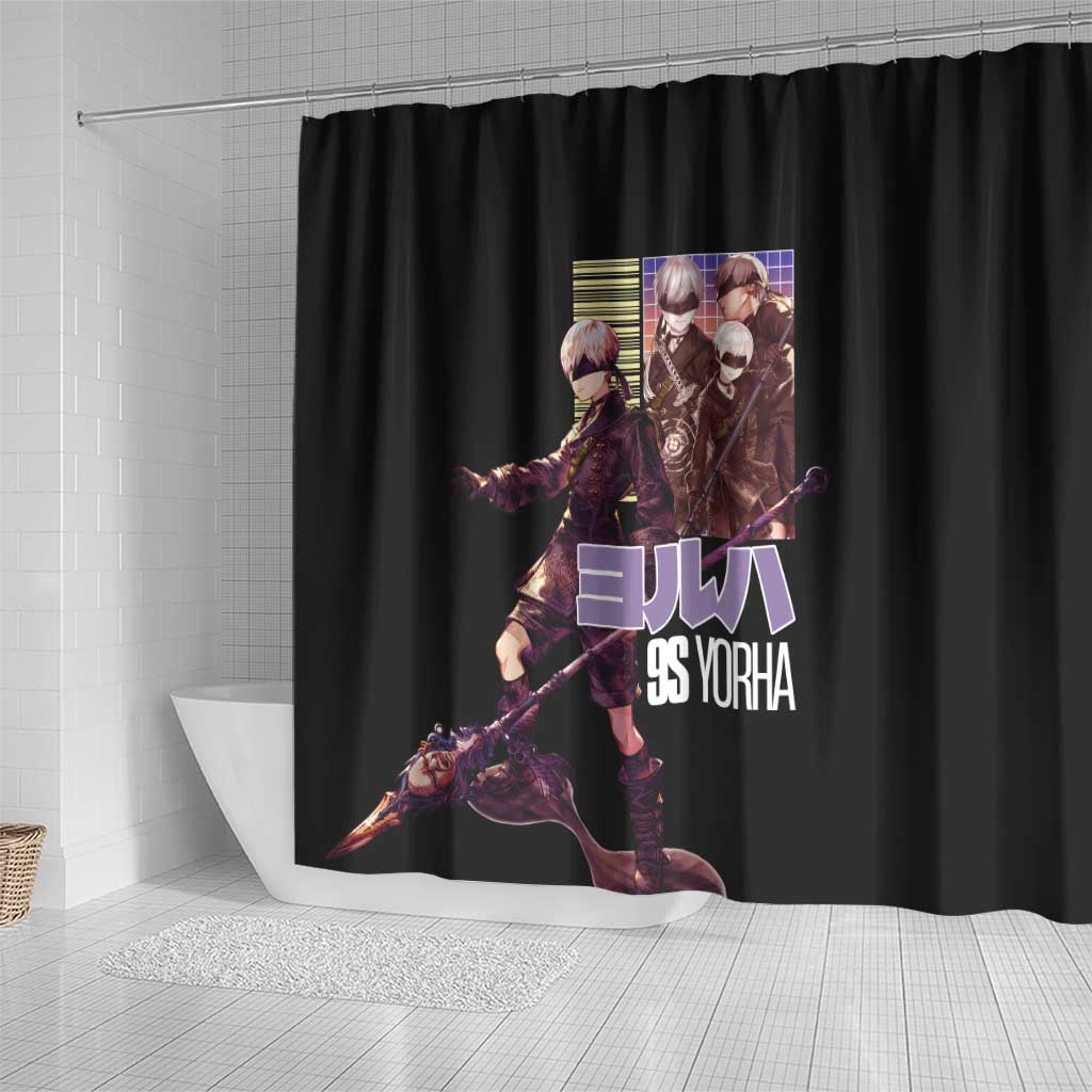 9S Nier Automata Shower Curtain Japan Anime Style - The Mazicc