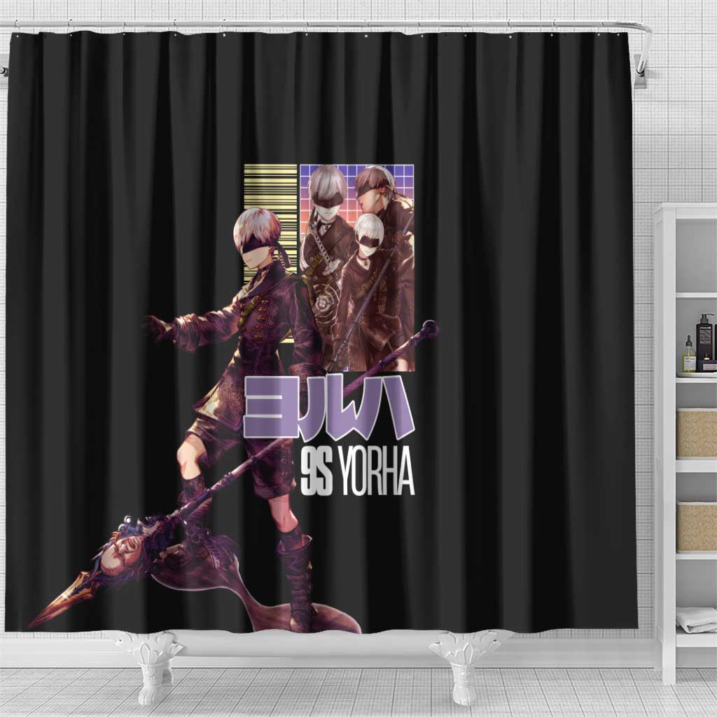 9S Nier Automata Shower Curtain Japan Anime Style - The Mazicc
