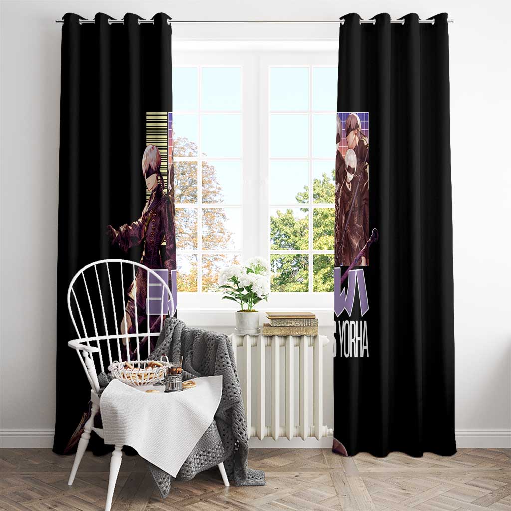 9S Nier Automata Window Curtain Japan Anime Style - The Mazicc