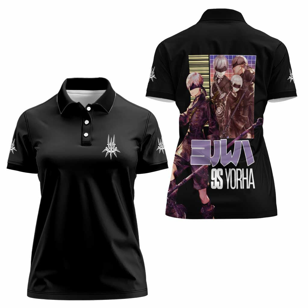 9S Nier Automata Women Polo Shirt Japan Anime Style - The Mazicc