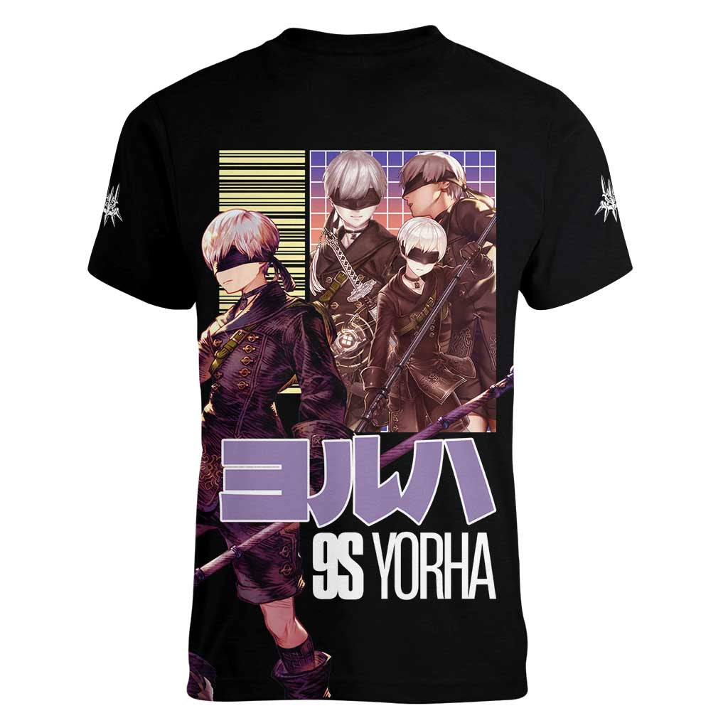 9S Nier Automata Women V-Neck T-Shirt Japan Anime Style - The Mazicc