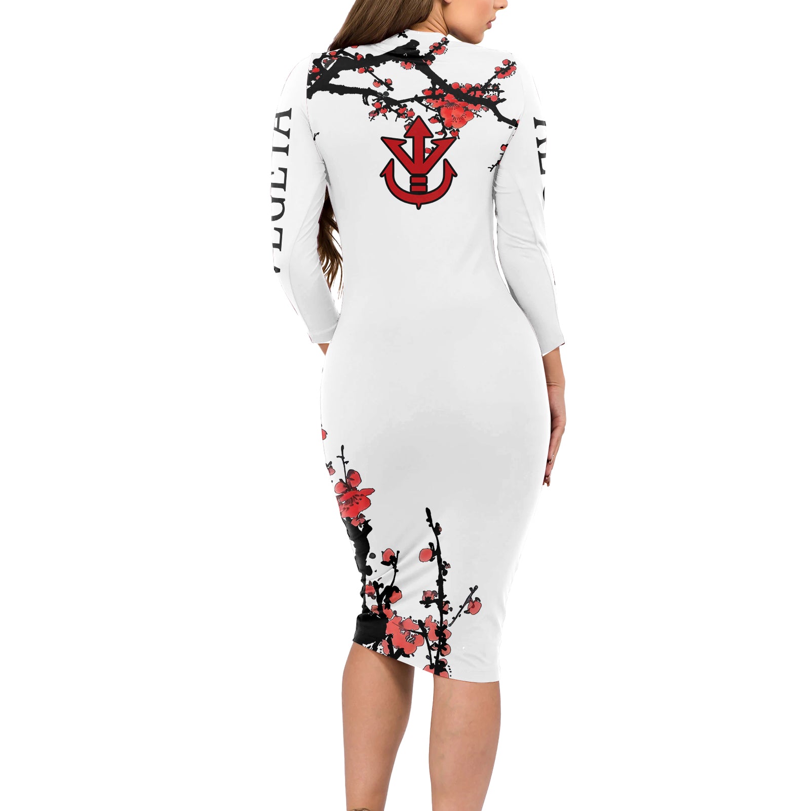 Vegeta Anime Japan Style Long Sleeve Bodycon Dress