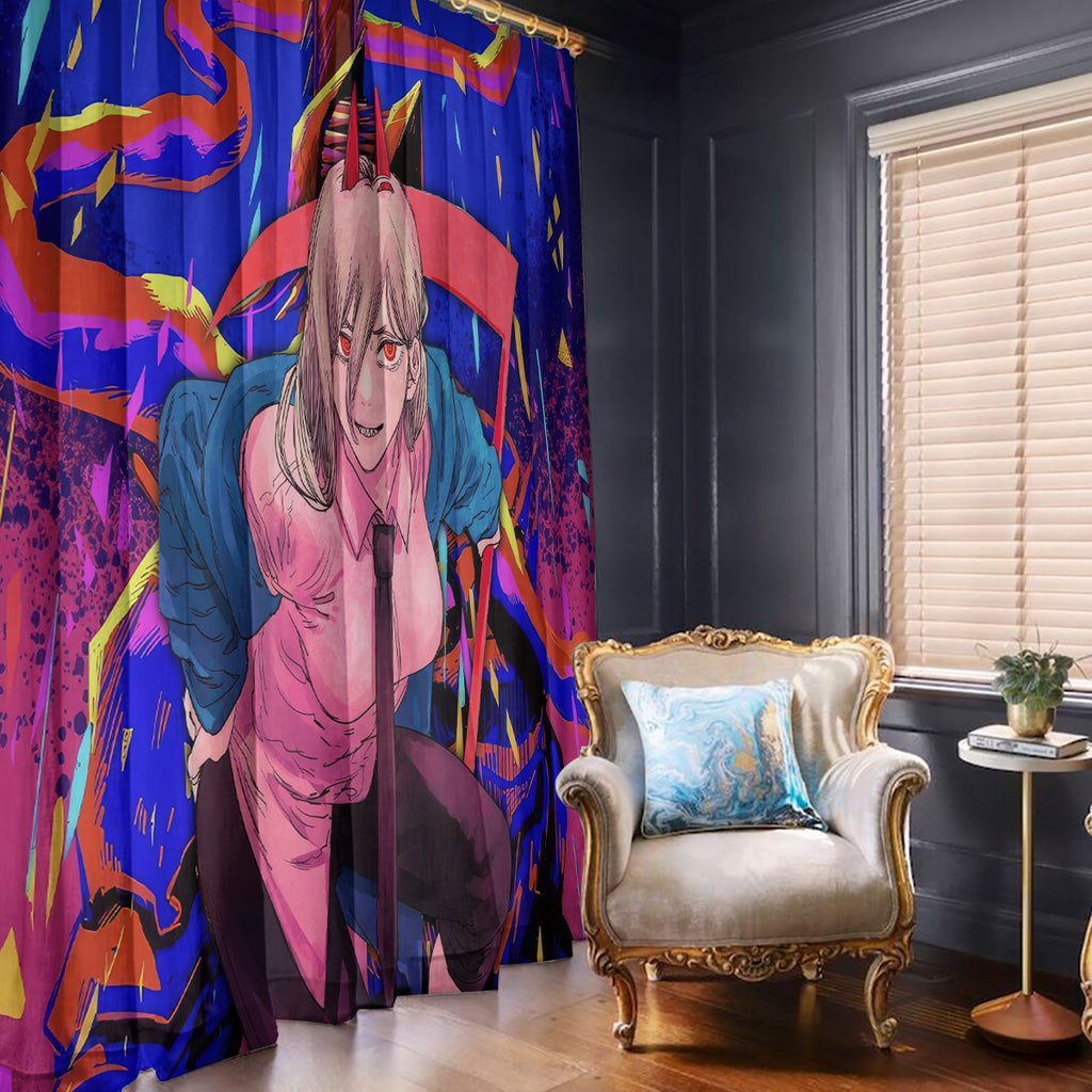 Power Chansaw Man Window Curtain
