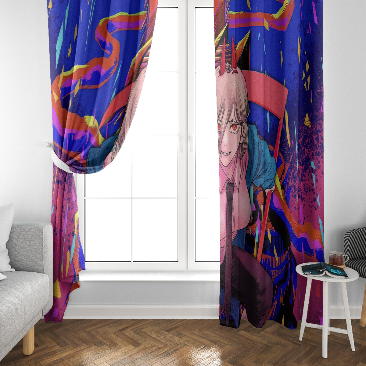 Power Chansaw Man Window Curtain