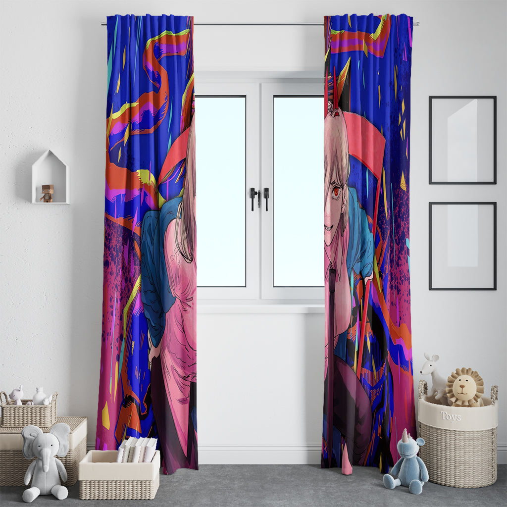 Power Chansaw Man Window Curtain