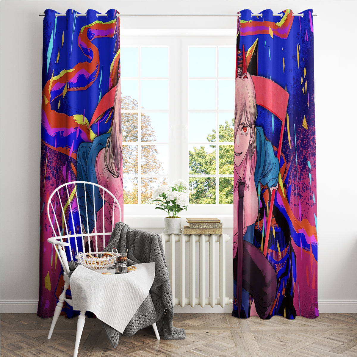 Power Chansaw Man Window Curtain