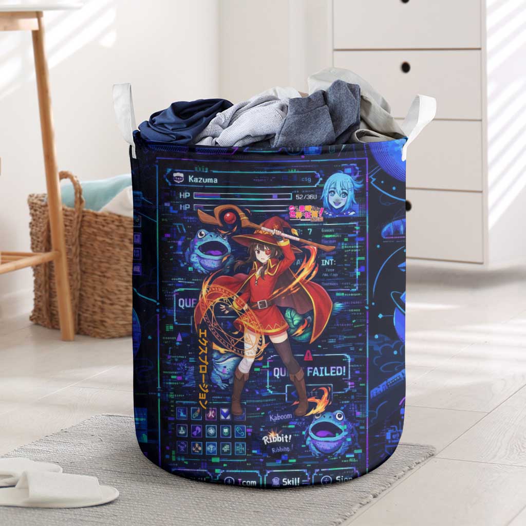 Megumin Crimson Demon Laundry Basket Retro Anime RPG Interface Style