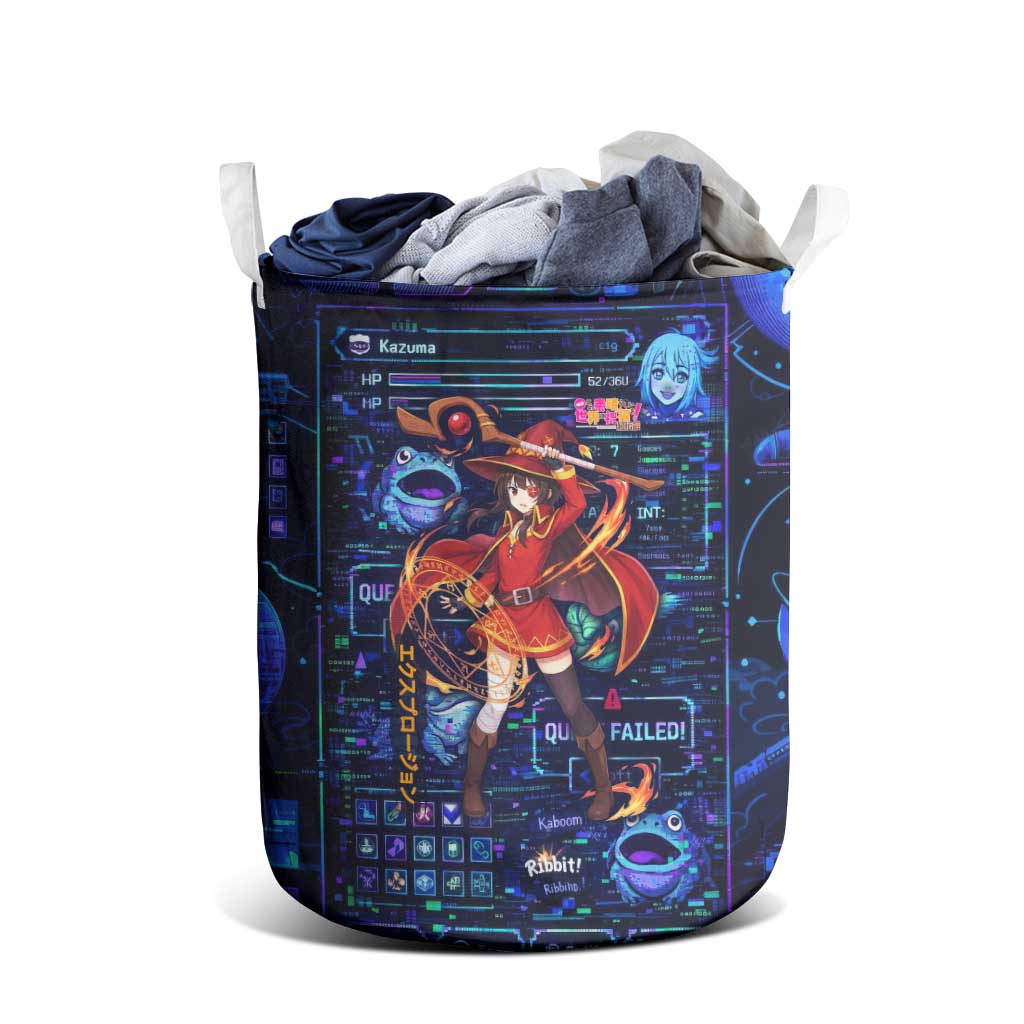 Megumin Crimson Demon Laundry Basket Retro Anime RPG Interface Style