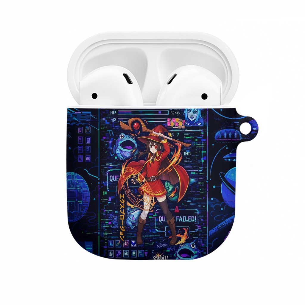 Megumin Crimson Demon AirPods Case Retro Anime RPG Interface Style