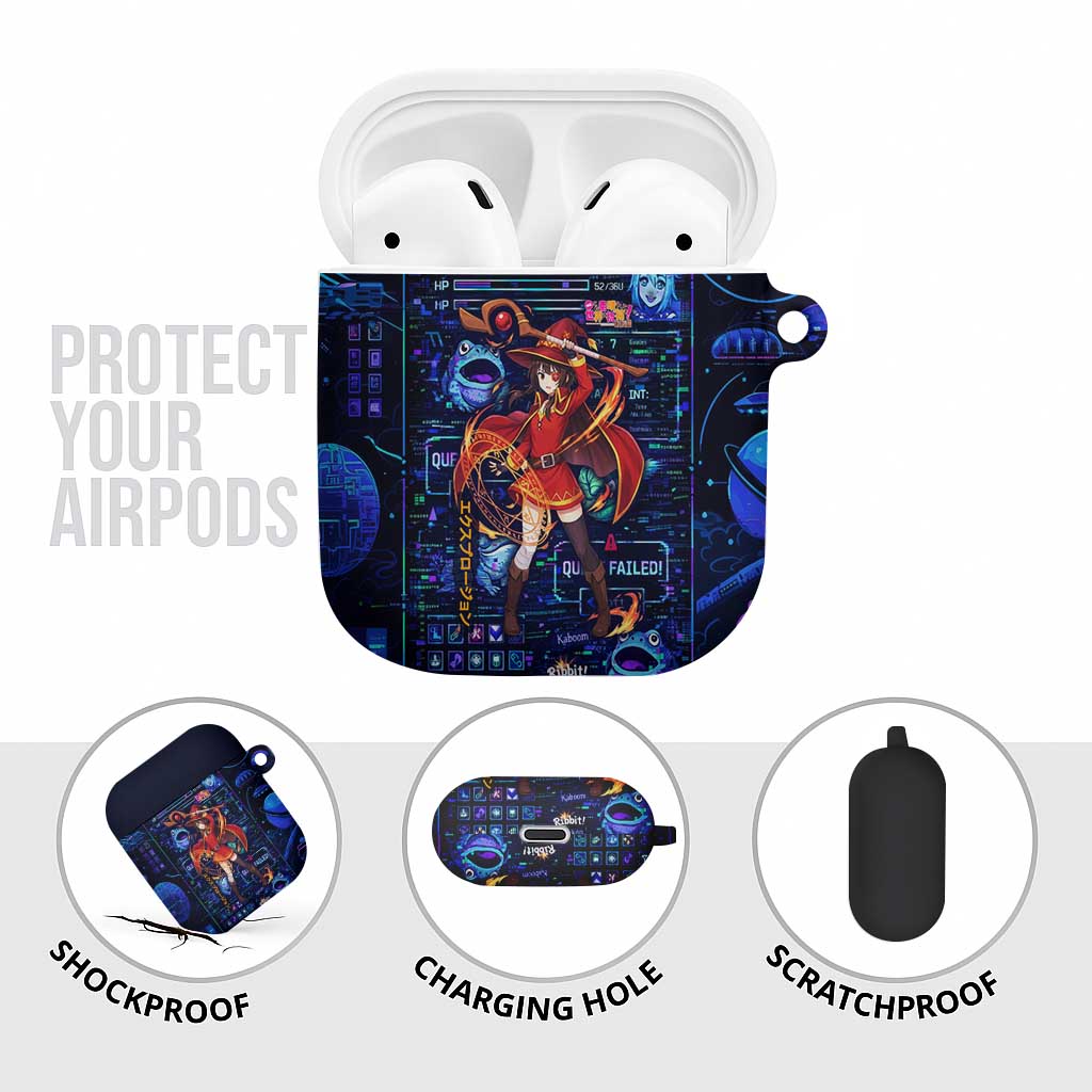 Megumin Crimson Demon AirPods Case Retro Anime RPG Interface Style